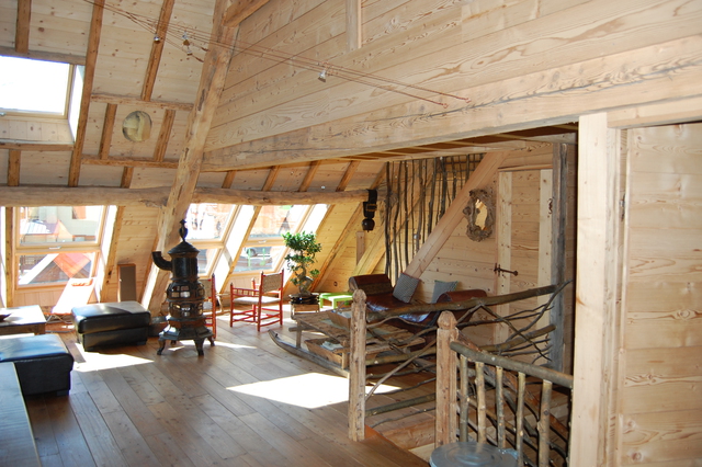 Chalet sous la neige